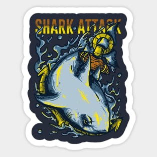 Shark Attack Sticker